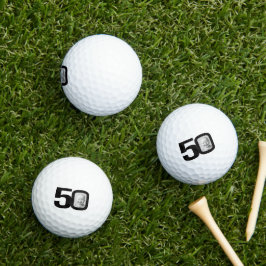 50. Geburtstag Foto schwarz-weiß Golfball