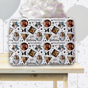 50. Geburtstag Foto Wrapping Paper Geschenkpapier