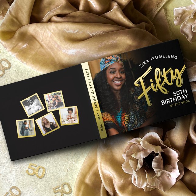50. Geburtstag Fotos schwarzes Gold Gästebuch (Von Creator hochgeladen)