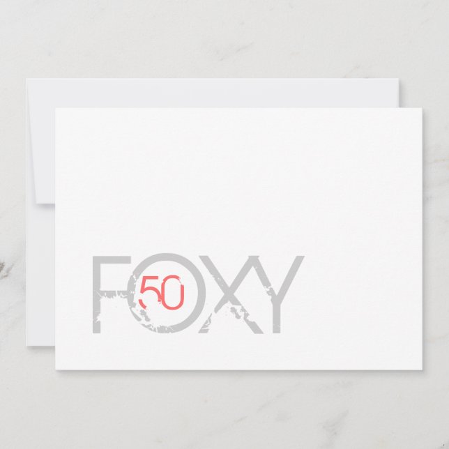 50. Geburtstag - Foxy Einladung 50 (Vorderseite)