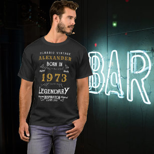 50. Geburtstag Fügen Sie Ihren Namen Geboren 1973  T-Shirt