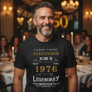 50. Geburtstag Fügen Sie Ihren Namen Geboren 1976  T-Shirt