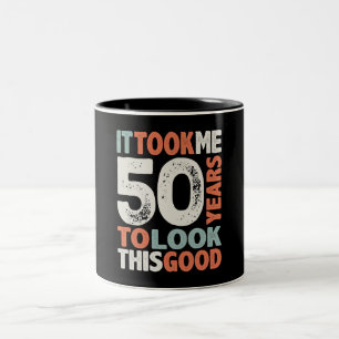 50 Geburtstag Funny 50 Jahre alt Zweifarbige Tasse