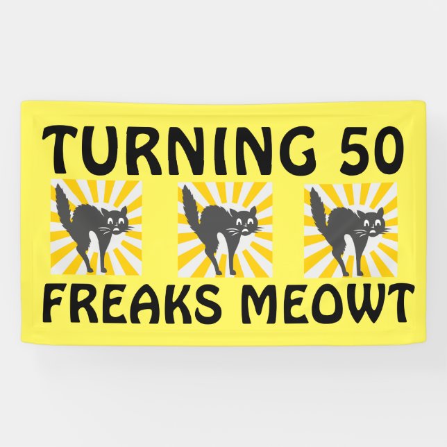 50. GEBURTSTAG-FUNNY CAT BANNER (Horizontal)
