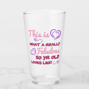 50. Geburtstag für Frauen Glas