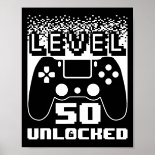 50. Geburtstag für Männer Stufe 50 Unverriegelter Poster