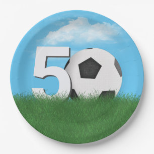 50. Geburtstag Fußball-Ball im Grünen Pappteller