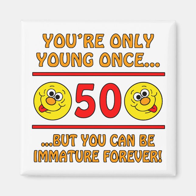 50. Geburtstag Gag Geschenke Magnet (Vorne)
