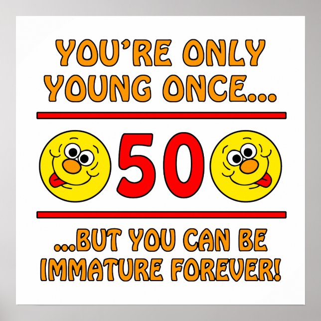 50. Geburtstag Gag Geschenke Poster (Vorne)