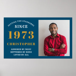 50. Geburtstag Geboren 1973 Name Blue Gold Foto hi Poster