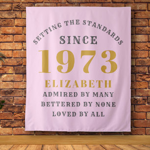 50. Geburtstag Geboren 1973 Name hinzufügen Rosa G Wandteppich