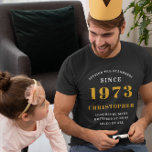 50. Geburtstag Geboren 1973 Name hinzufügen T-Shirt<br><div class="desc">Mit einem personalisierten Hemd machen Sie Ihrem besonderen Jungen zum 50. Geburtstag ein besonderes Highlight. Zeigen Sie ihnen, wie sehr Sie sie Liebe und wie sie von allen geliebt werden mit diesem einzigartigen Geschenk! Unser maßgeschneidertes Design zeichnet sich durch eine ganz besondere Botschaft aus und ist eine perfekte Erinnerung für...</div>