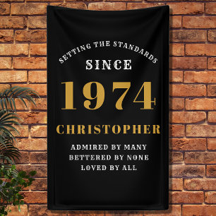50. Geburtstag Geboren 1974 Name Schwarz Gold hinz Banner