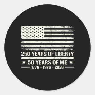 50. Geburtstag Geboren 1976 Amerikanische Flagge 2 Runder Aufkleber