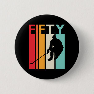 50. Geburtstag Geschenk Vintag Hockey 50 Jahre alt Button