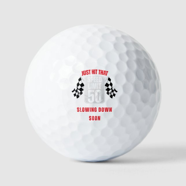 50. Geburtstag Geschwindigkeitsbegrenzung Zeichen  Golfball (Vorderseite)