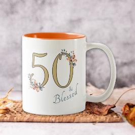 50. Geburtstag Girl gesegnet Boho Herbst Zweifarbige Tasse