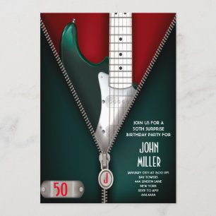 50. Geburtstag Gitarre Rock Star Einladung