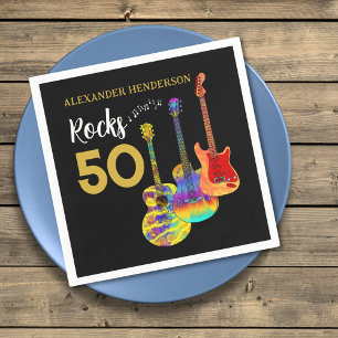 50. Geburtstag Gitarrenrocks 50 Personalisiert Serviette