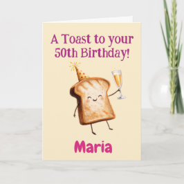 50. Geburtstag Glückwünsche, Lustiger Toast, Benut Karte