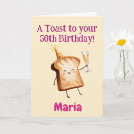 50. Geburtstag Glückwünsche, Lustiger Toast, Benut Karte