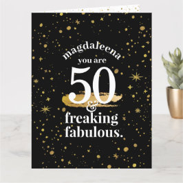 50. Geburtstag Gold Black Freaking Fabulous Jumbo Karte