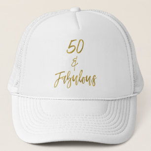 50. Geburtstag Gold Foil und White Trucker Hat Truckerkappe