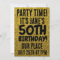 50. GEBURTSTAG GOLD GLITZER CUSTOM EINLAGEN