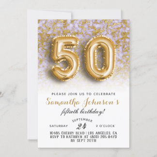 50. Geburtstag Gold Marmor Einladung