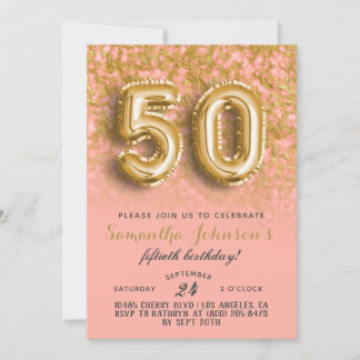 50. Geburtstag Gold Marmor Einladung