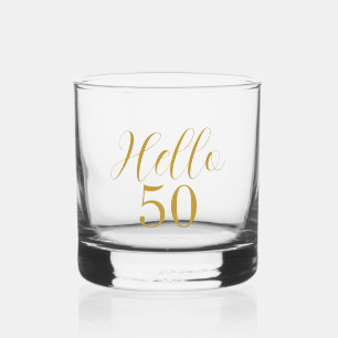 50. Geburtstag Gold-Minimal Whiskyglas