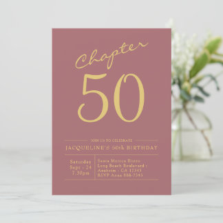 50. Geburtstag Gold Pink Einladung