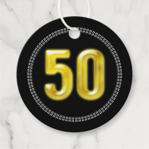 50. Geburtstag Gold schwarz danke fünfzig elegante Geschenkanhänger