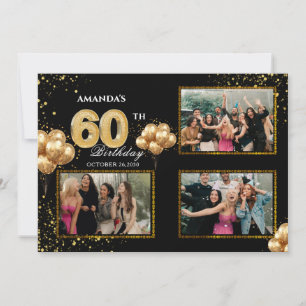 50. Geburtstag Gold Silber Schwarze Ballons Einladung