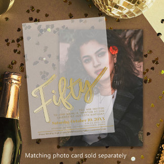 50. Geburtstag Gold-Skript-Text-Overlay