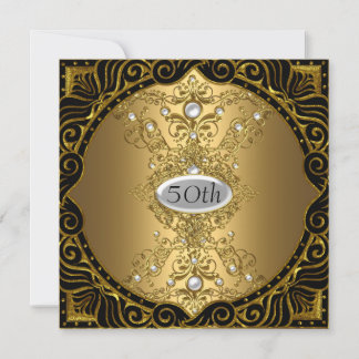 50. Geburtstag Goldene Party-Einladung Einladung