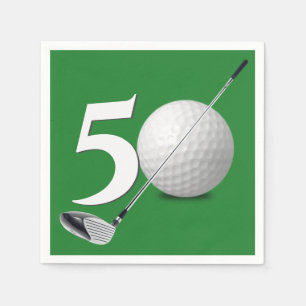 50. Geburtstag Golf Ball & Club Serviette