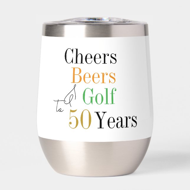 50. Geburtstag Golf Cheers Beers Party Minimal (Vorderseite)