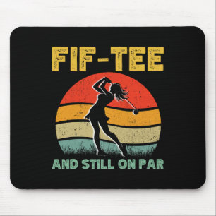 50. Geburtstag Golf Women's Design Retro 50 Jahre  Mousepad