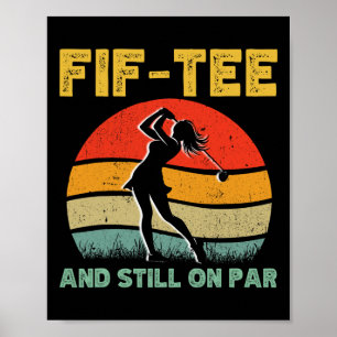 50. Geburtstag Golf Women's Design Retro 50 Jahre  Poster