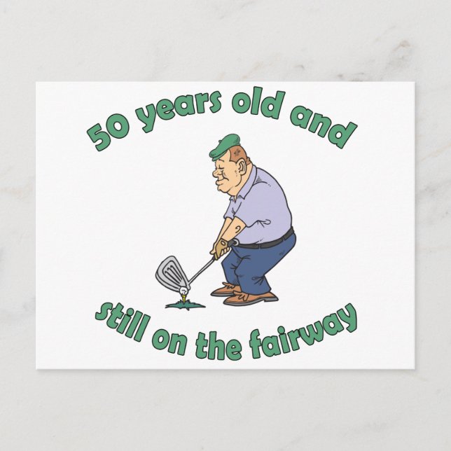 50. Geburtstag Golfer Gag Geschenk Postkarte (Vorderseite)