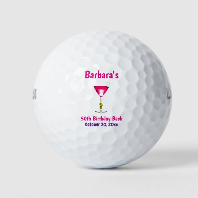 50. Geburtstag Golfer-Gastgeschenk Golfball (Vorderseite)