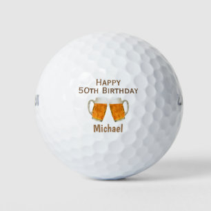 50. Geburtstag Golfer Prost Bier Golfball