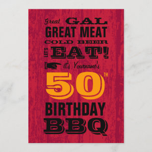 50. Geburtstag GRILLEN Grill Out Einladung