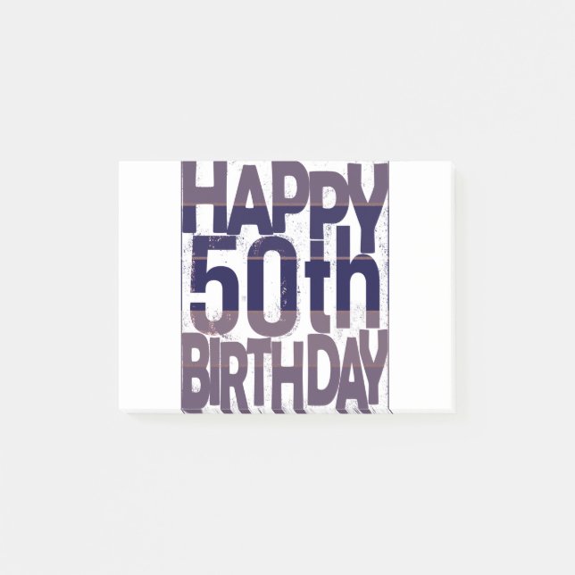 50. Geburtstag_grunge-Effekte Post-it Klebezettel (Vorderseite)