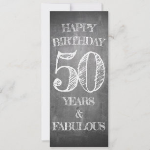50. Geburtstag Grußkarte im Kreidetafel-Stil