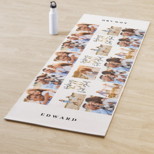 50. Geburtstag gutes Gold schwarzes Foto Collage C Yogamatte