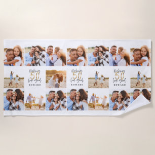 50. Geburtstag gutes goldschwarzes Foto Collage Ch Strandtuch