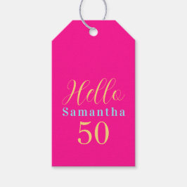 50. Geburtstag Hallo 50 Hot Pink Party Geschenkanhänger