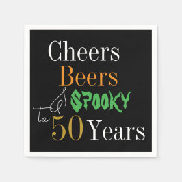 50. Geburtstag Halloween Cheers Biere Spooky Party Serviette